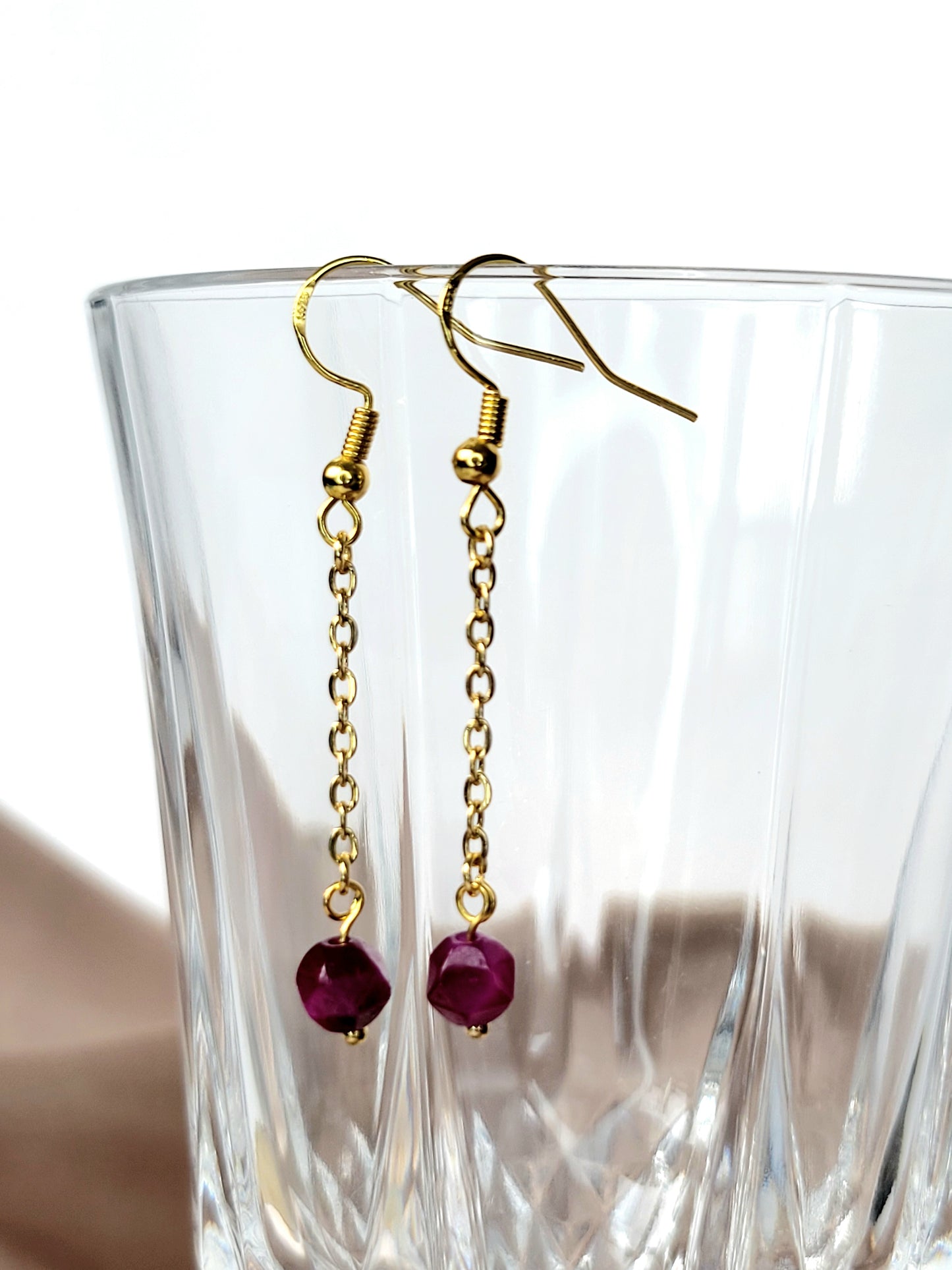 PINK TIGER EYE EARRINGS