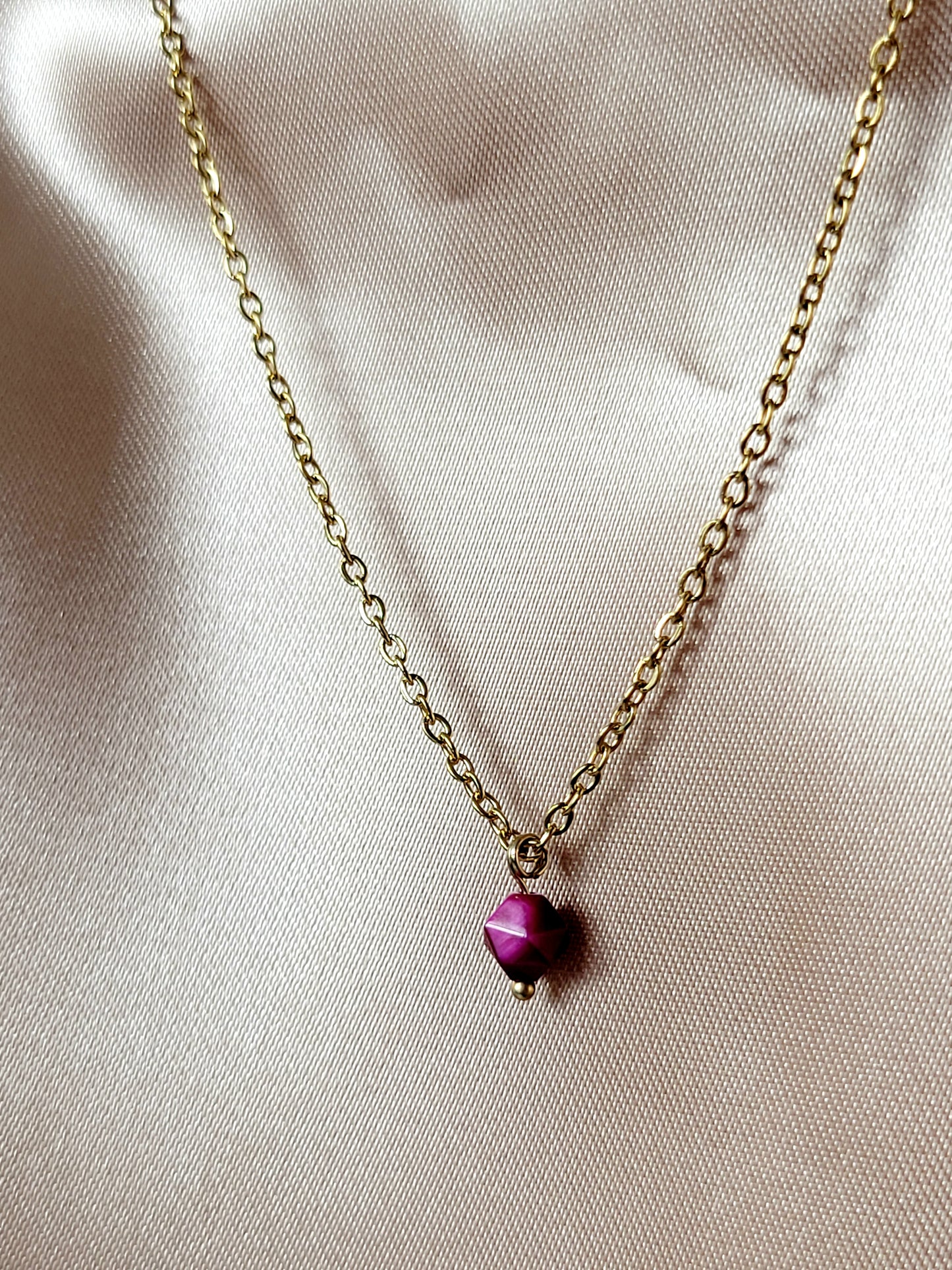 PINK TIGER EYE NECKLACE